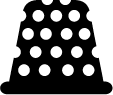 A black thimble icon.