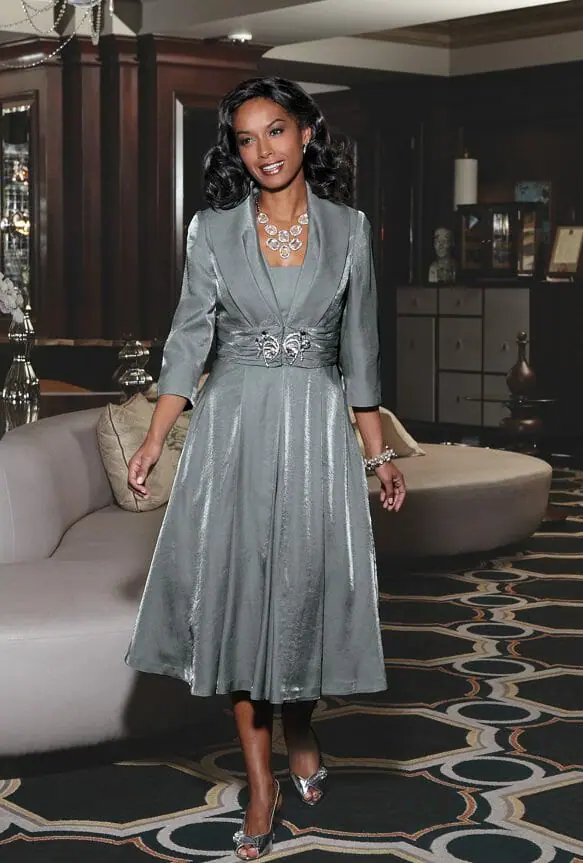 formal dress with jacket Eva Fashion 3489 Two Piece Short Mother of the Bride Jacket Dress main image 0