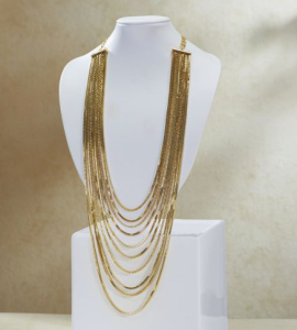 Layered necklaces are popular accent 