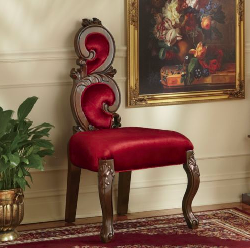 Feel like royalty when you add those regal little touches, like a Queen Anne style storage bench or a craved swirl chair in a classical décor style.