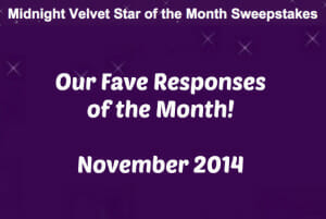 Star of the Month Sweepstakes Fave Responses