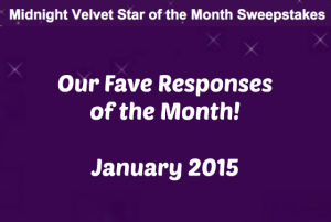 Star of the Month Sweepstakes Fave Responses