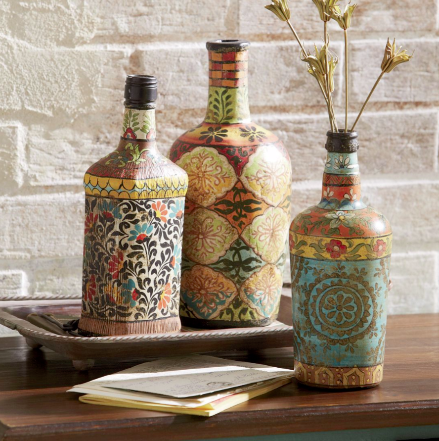 Set of 3 Decorative Bottles