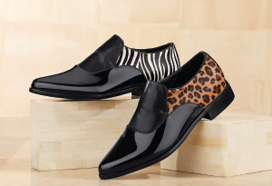Animal print loafer flats in zebra and leopard print 