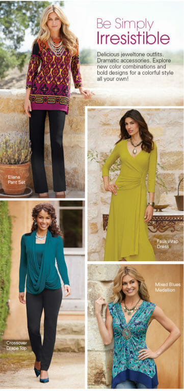 a collage of women wearing various irresistible colors