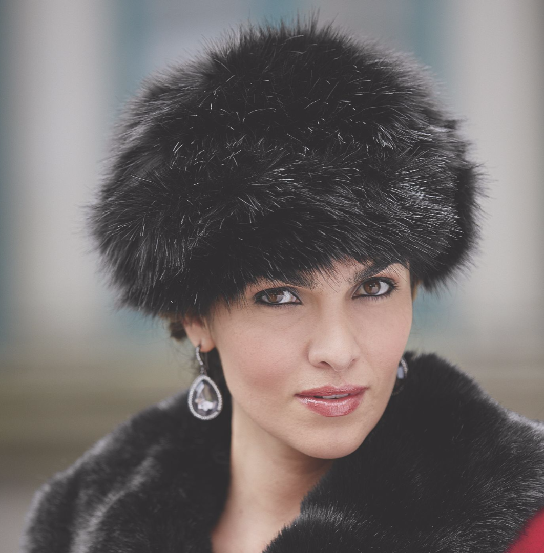woman wearing a Faux Fur Pull-On Hat