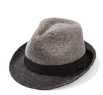 Light grey and dark gray Colorblock Fedora with black band