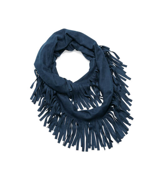Navy Faux Suede Infinity Scarf