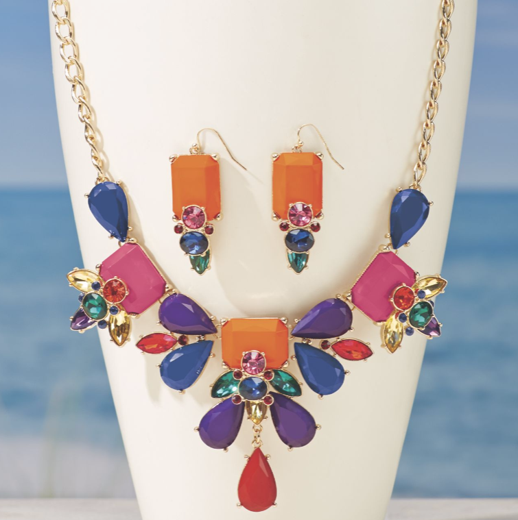 Multi-Color Necklace/Earring Set