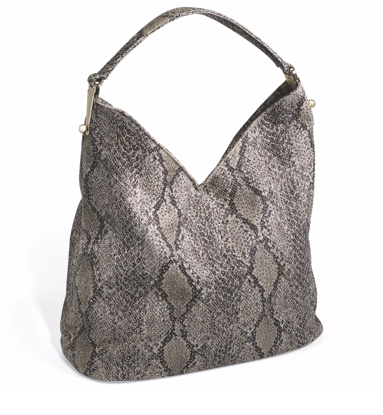 Snakeskin Print Hobo Bag