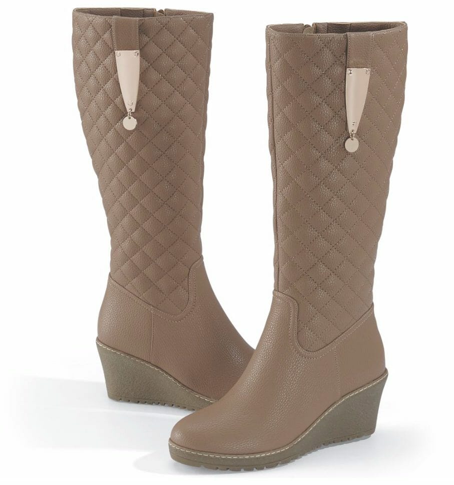 Quilted Wedge Boot by Midnight Velvet