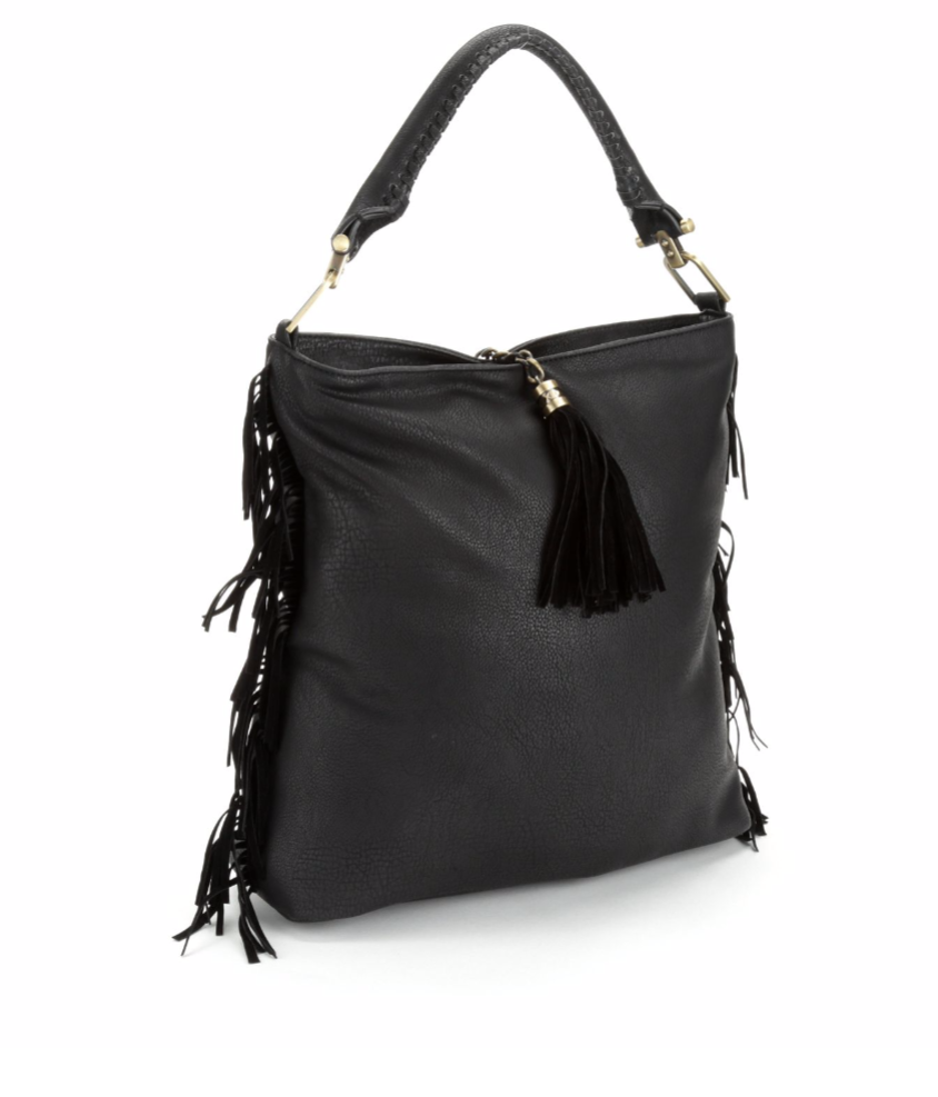 Side Fringe Hobo Bag by Sondra Roberts