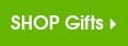 SHOP Gifts, white text on a green background, with an arrow to link to another page.