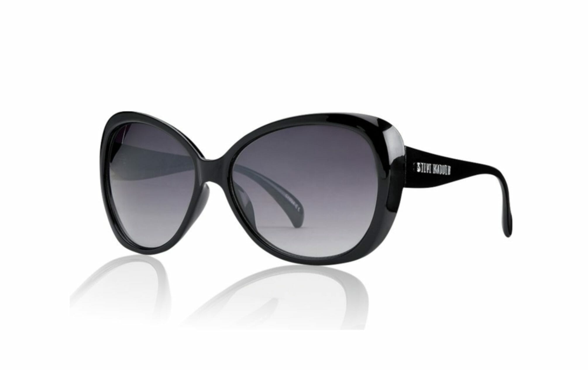 Women's black sunglasses with gray lenses by Steve Harvey.