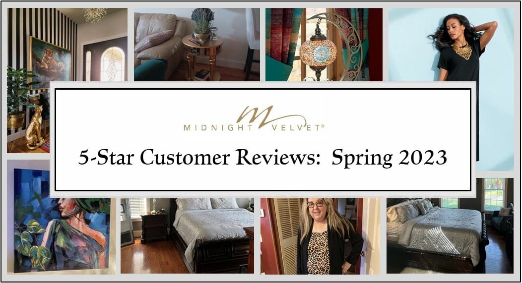 Cover photo for spring 2023 5-star customer reviews - features title and collage preview of highly rated products